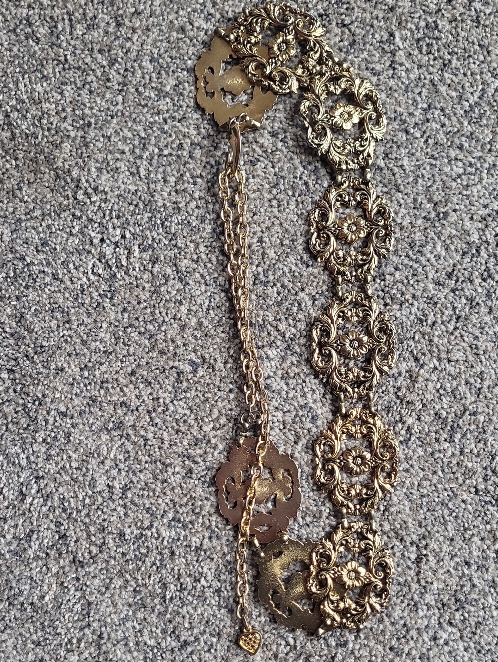 Gold Floral Filigree Women's Belt